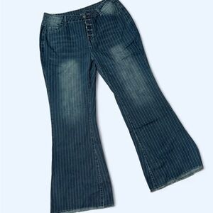 Women's Blue Pinstripe Jeans